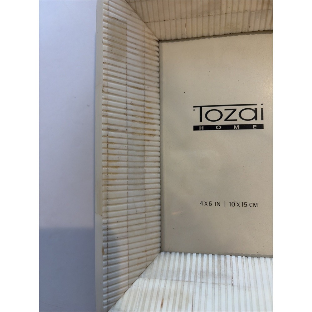Tozai Home Picture Frame 4 x 6 in Photo Faux Ivory Bone Inlay Neutral - Picture 7 of 12